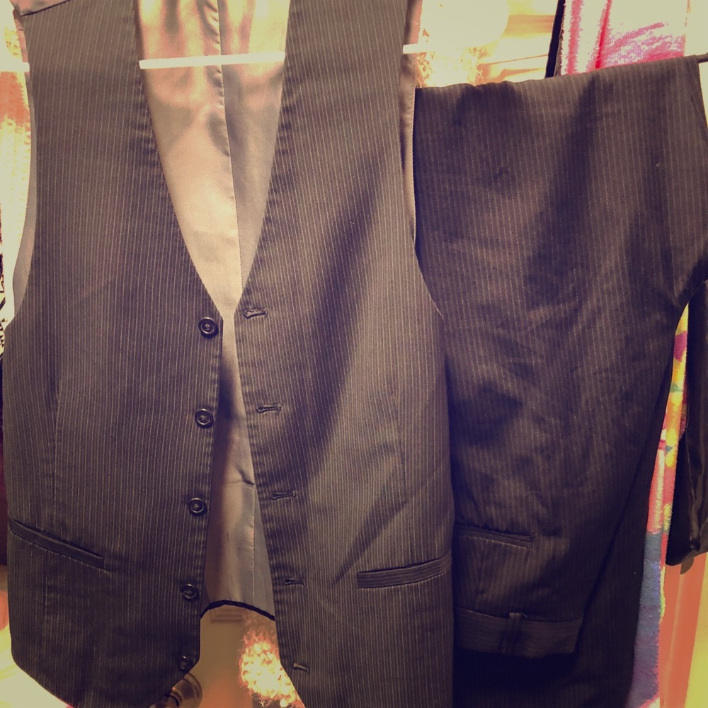 Two Sets Of Dress Pants With Matching Vests - image 1